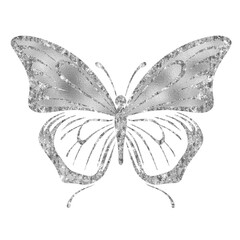 Silver Glitter Butterfly