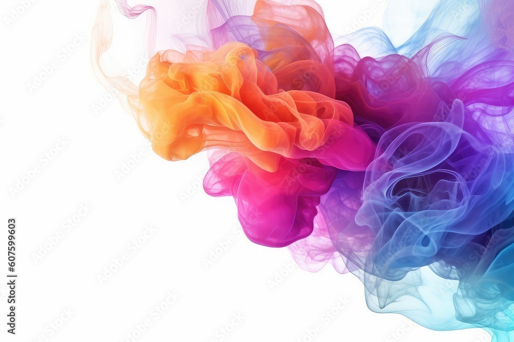 Poster colorful smoke isolated on white