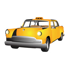 yellow taxi car, vector illustration