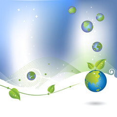 Environment background with globe icon