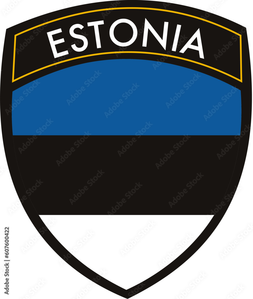 Poster vector estonia crest flag on withe background