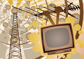 illustration vector of old TV
