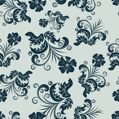 Damask seamless background for yours design use. For easy making seamless pattern just drag all group into swatches bar, and use it for filling any contours.