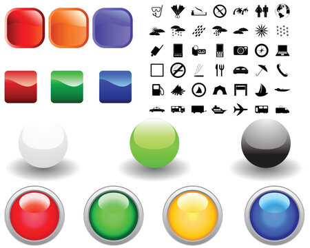 Collection of different icons for using in web design