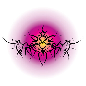 Black abstract tribla deisign tattoo