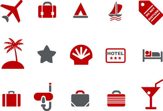 Vector icons pack - Red Series, vacation collection