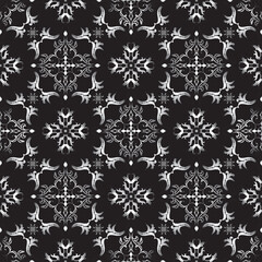 Ornate texture pattern, that will tile seamlessly. 2 global colors, radial gradient.