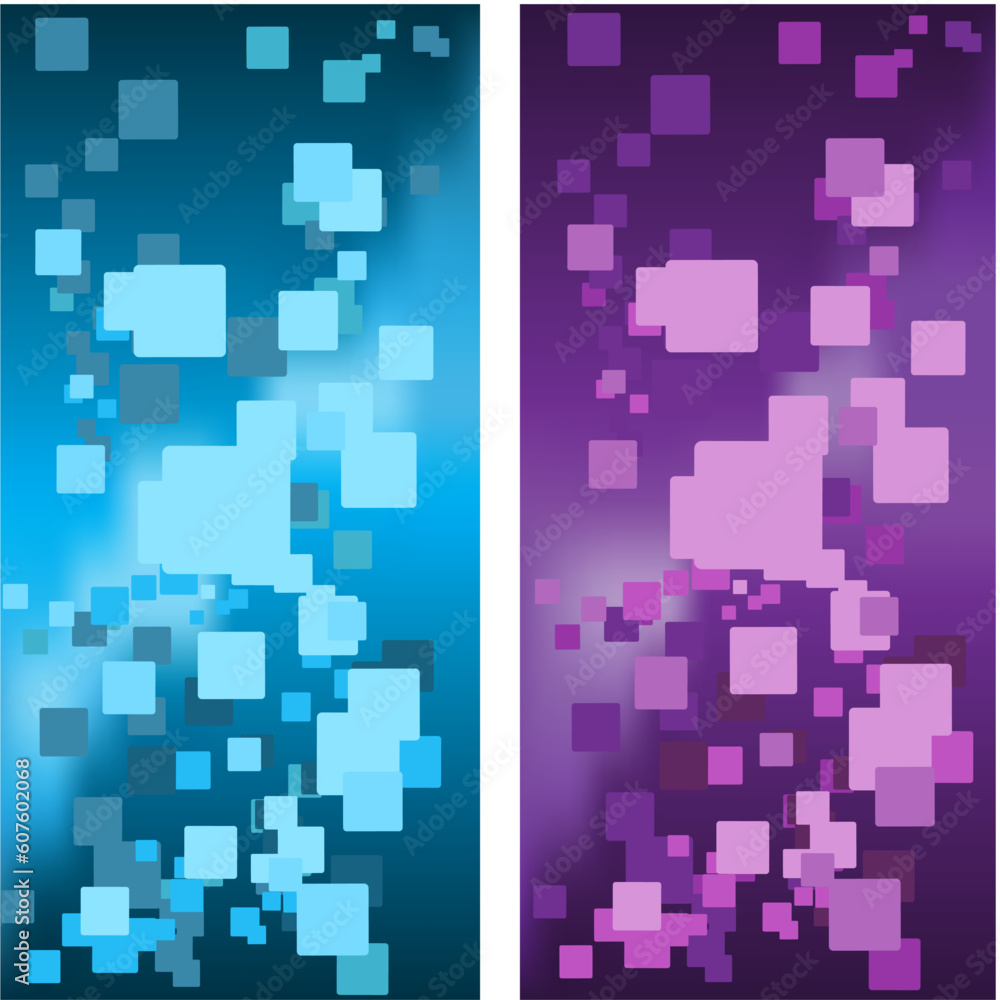 Poster couple of vector background with gradient and forms