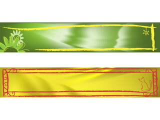 couple of vector with gradient, mesh, and some decorative elements