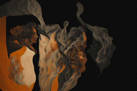 幽体離脱する女　Generative AI