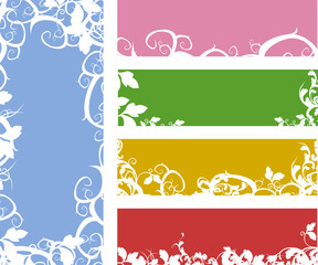vector banner with floral swirls