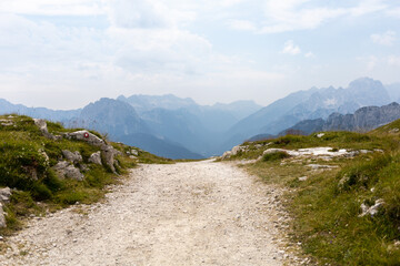 Fototapeta na wymiar beutiful lanscape Slovenian Alps Mangart mount view