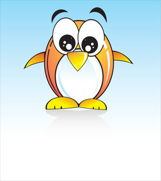 Colorful Cartoon Style funny penguin