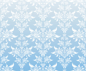 Vector decorative floral ornament on a blue background