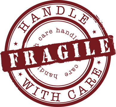 Vector fragile stamp with red ink