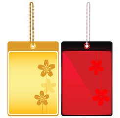 Vector Labels with Floral Ornament