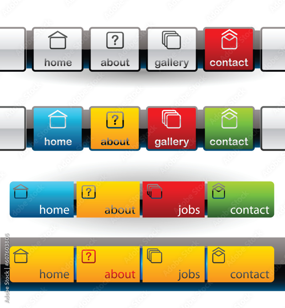 Poster editable website vector buttons