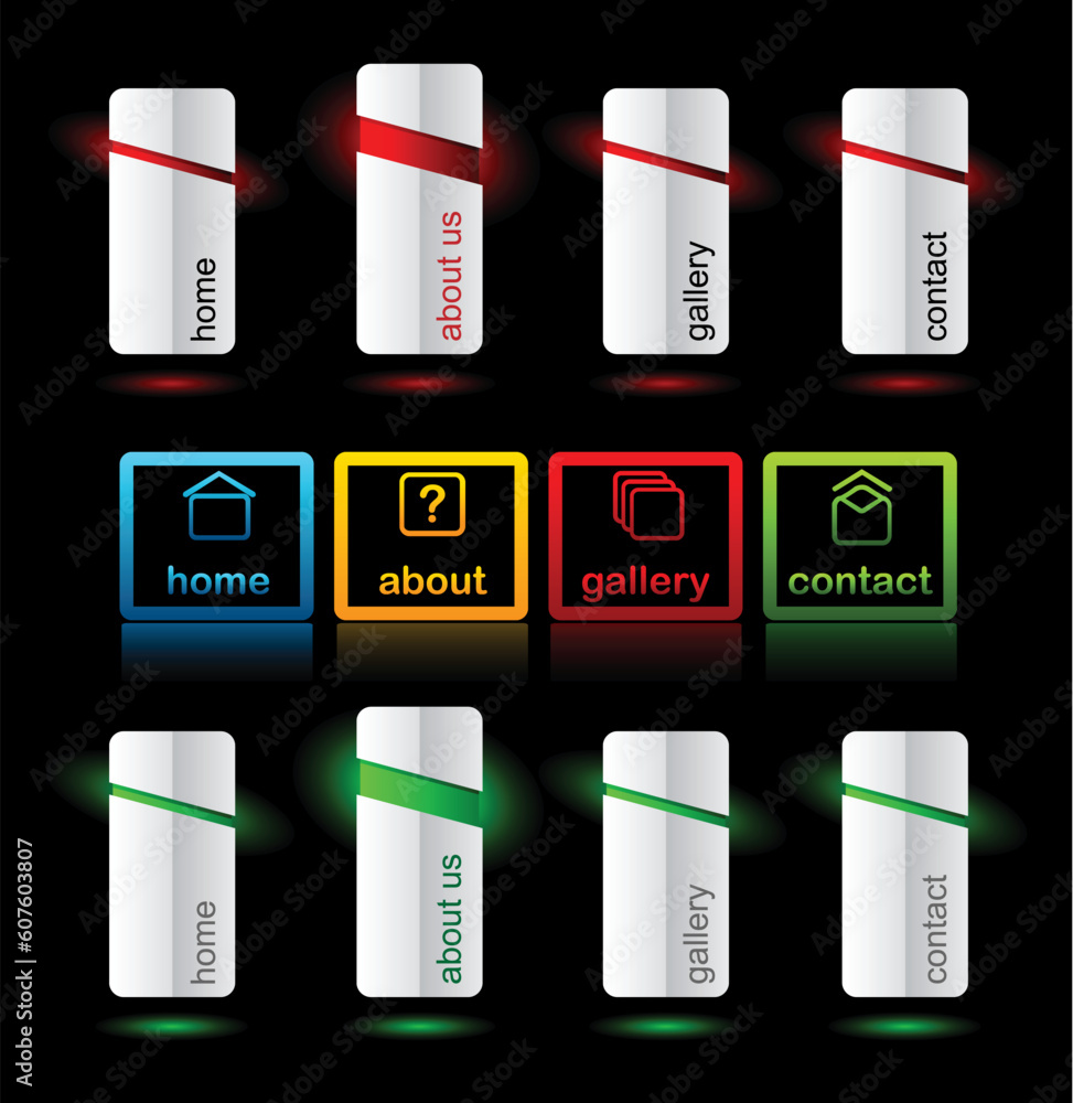 Poster editable website vector buttons