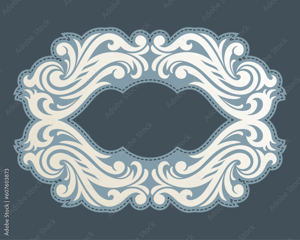 Wall mural vector vintage template frame in flower style