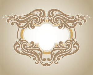 vector vintage template frame In flower style