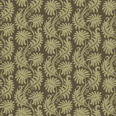 Seamless background from a floral ornament, Fashionable modern wallpaper or textile