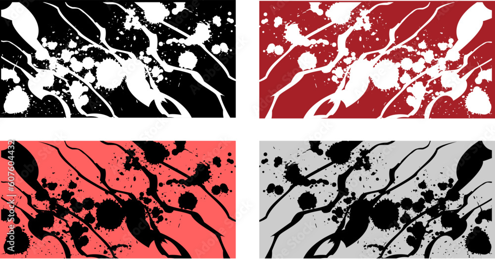 Poster vector collection of scattered background and pattern.