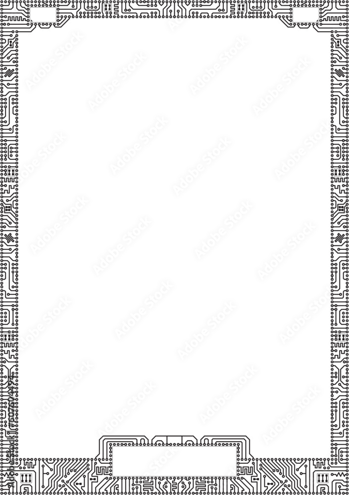 Poster hi-tech vector circuit board blank frame