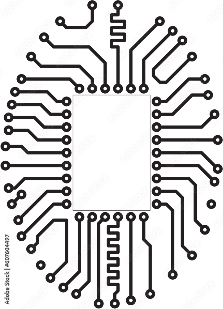 Poster hi-tech vector circuit board blank vignette