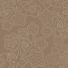 Seamless flower-patterned wallpaper