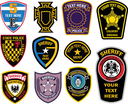 shield badge design in differnt shapes, for sports, military and other organizations