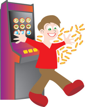 a computer generated illustration about slot machine