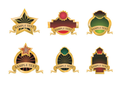 Collection of Vintage Gold Emblems - Set 1a
