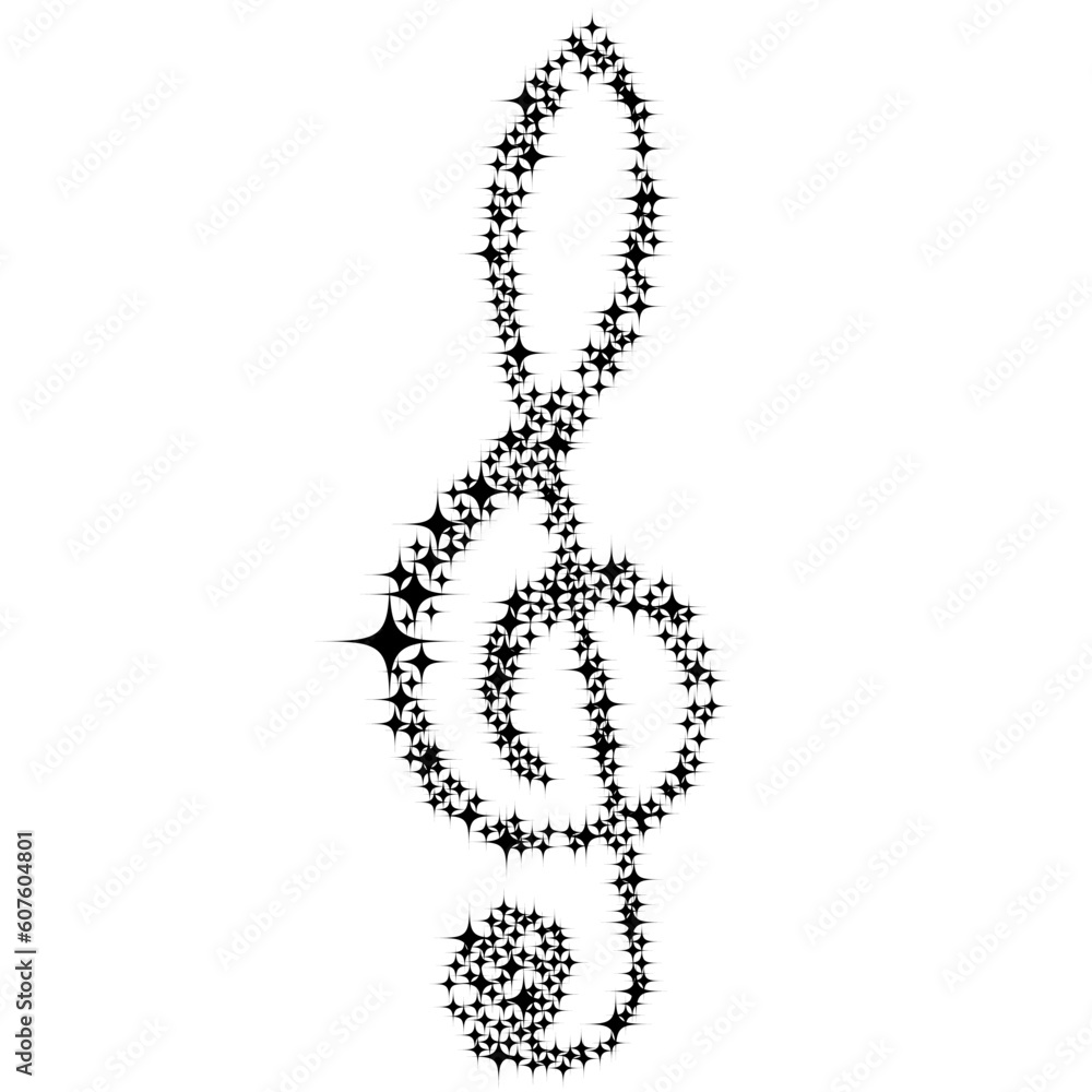 Poster musical notes clef vector background for use in design