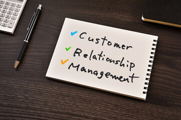 There is Speech Bubble with the word Customer Relationship Management. It is as an eye-catching image.