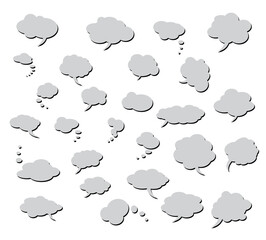 Fototapeta premium Collection of Various comic clouds - Set 3