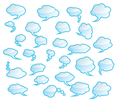 Collection of Various comic clouds - Set 3