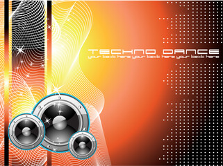 Colorful Techno Dance Futuristic Background