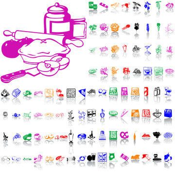 Food clipart. Part 7. Isolated groups and layers. Global colors.