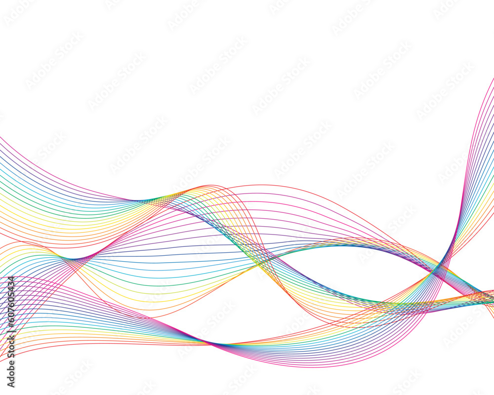 Poster colourful lines background on sea theme for design use