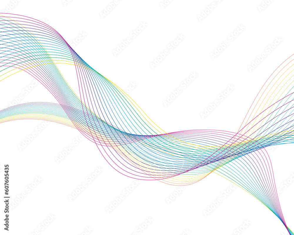 Poster colourful lines background on sea theme for design use