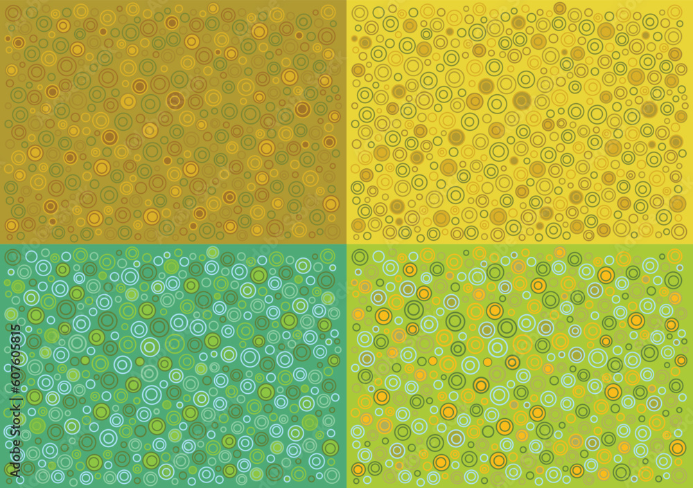 Poster set of multicolored patterns in ethnic australian style