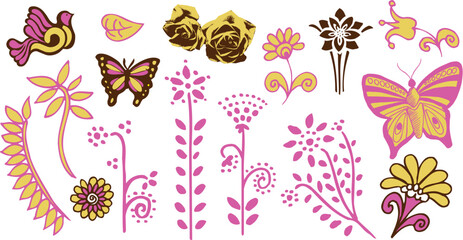 Children butterfly flower garden