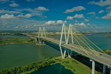 Fred Hartman Bridge over the shipping channel in Baytown, TX