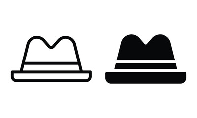 Hat icon with outline and glyph style.