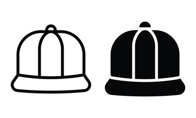Hat icon with outline and glyph style.