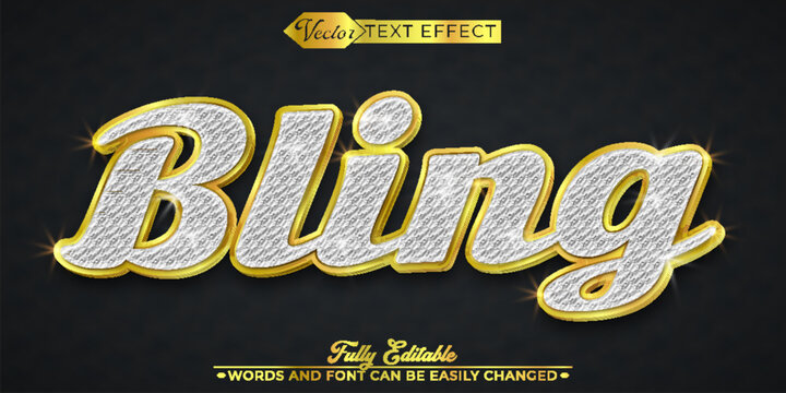 Luxury Golden and Diamond Bling Editable Text Effect Template