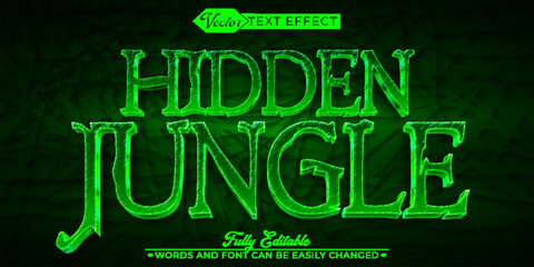 Green Hidden Jungle Vector Editable Text Effect Template