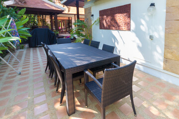 Dining area in holiday villa