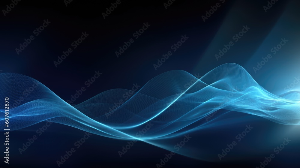 Poster blue wave abstract background technology. generative ai aig21.
