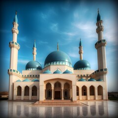 Fototapeta na wymiar Majestic mosque, a breathtaking view during ramadan kareem